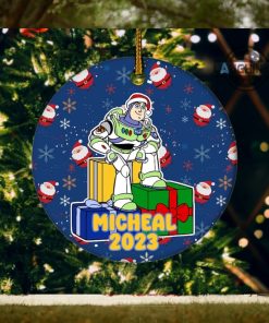 Buzz Lightyear Christmas Ornament Disney Buzz Lightyear Toy Story Ceramic Ornaments 2 Sides Buzz Lightyear Star Command Christmas Tree Decoration NEW
