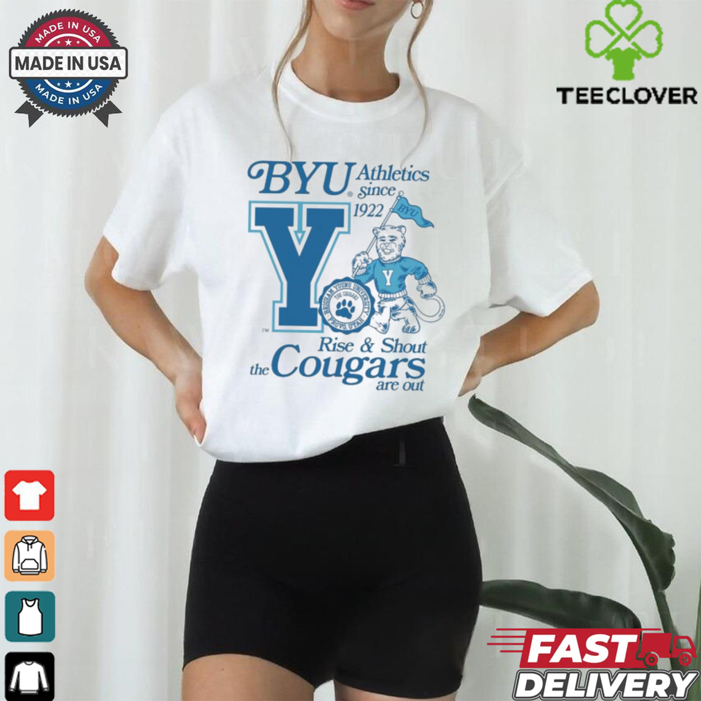 Byu The Cougars Are Out Rise And Shout Brigham Young University Provo Utah Athletics Since 1992 Cosmo T shirts Byu The Cougars Are Out Rise And Shout Brigham Young University Provo Utah Athletics Since 1992 Cosmo T shirts