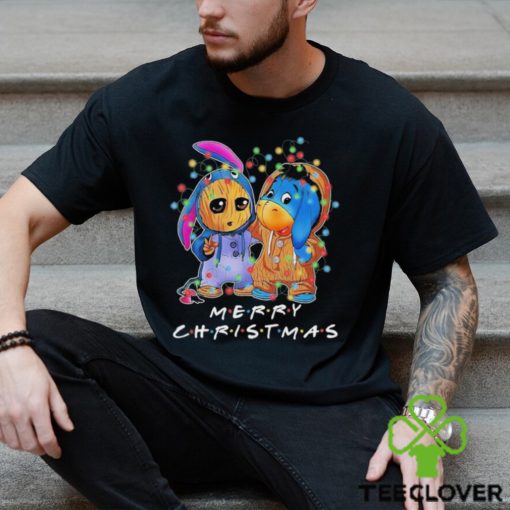 Baby Groot and baby Eeyore merry christmas light shirt