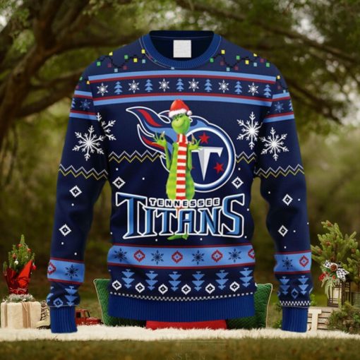 NFL Fans Tennessee Titans Funny Grinch Christmas Ugly Sweater For Men Women