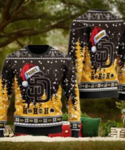 San Diego Padres Ugly Christmas Sweater Ho Ho Ho Santa Hat