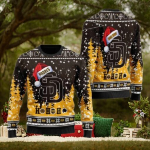 San Diego Padres Ugly Christmas Sweater Ho Ho Ho Santa Hat