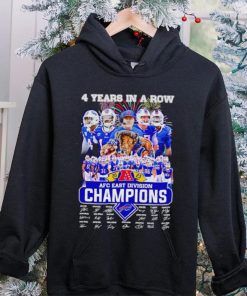 Buffalo Bills 4 years in a row 2023 AFC East Division Champions signatures hoodie, sweater, longsleeve, shirt v-neck, t-shirt