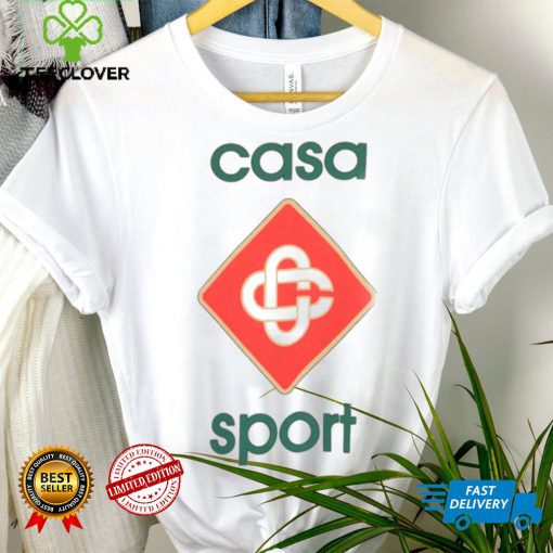 CASABLANCA Sport logo print organic cotton jersey T hoodie, sweater, longsleeve, shirt v-neck, t-shirt