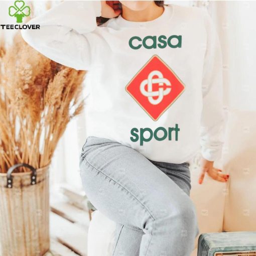 CASABLANCA Sport logo print organic cotton jersey T hoodie, sweater, longsleeve, shirt v-neck, t-shirt