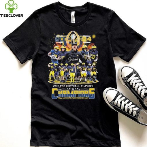 CFP 2024 National Championship Michigan Wolverines Team Champions Signatures Shirt