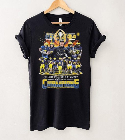 CFP 2024 National Championship Michigan Wolverines Team Champions Signatures Shirt