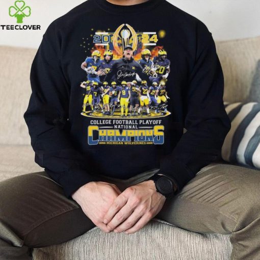 CFP 2024 National Championship Michigan Wolverines Team Champions Signatures Shirt