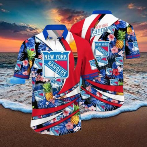 New York Rangers NHL Hawaiian Shirt Leisure Aloha Shirt