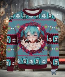 Ahegao Hatsune Miku Ugly Christmas Sweater