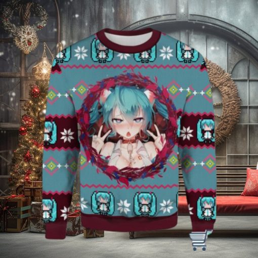 Ahegao Hatsune Miku Ugly Christmas Sweater