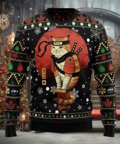 Ninja Cat Ugly Christmas Sweater