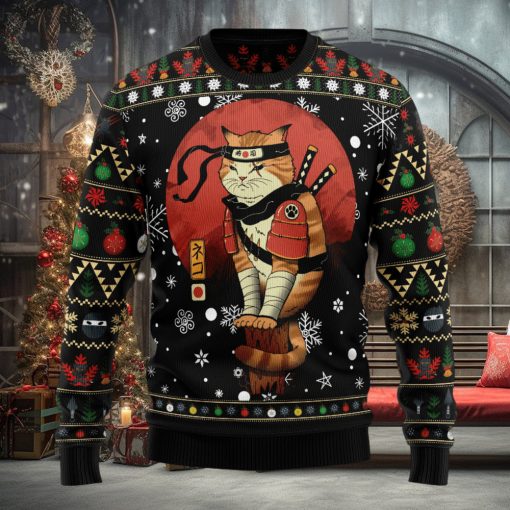 Ninja Cat Ugly Christmas Sweater