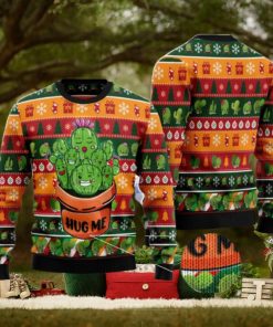 Cactus Hug Me Cute Ugly Christmas Sweater AOP All Over Printed Sweater