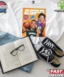 Cade Cunningham and Amon Ra St. Brown recreated the iconic Randy Moss Kevin Garnett 2024 Poster t shirt