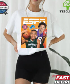 Cade Cunningham and Amon Ra St. Brown recreated the iconic Randy Moss Kevin Garnett 2024 Poster t shirt