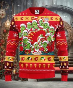 Calgary Flames 12 Grinch Xmas Day Christmas Ugly Sweater 3D Christmas Xmas Sweater