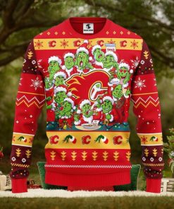 Calgary Flames 12 Grinch Xmas Day Christmas Ugly Sweater 3D Christmas Xmas Sweater