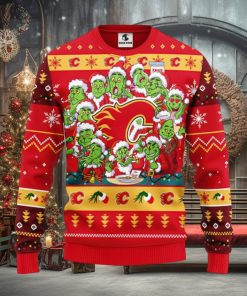 Calgary Flames 12 Grinch Xmas Day Christmas Ugly Sweater