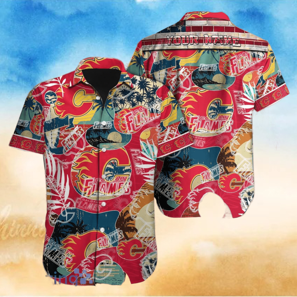 Calgary Flames Custom Name Hawaiian Shirt Best Gift For Men And Women Calgary Flames Custom Name Hawaiian Shirt Best Gift For Men And Women
