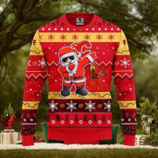 Calgary Flames Dabbing Santa Claus Xmas Ugly Christmas Sweater Best Christmas Gift Ideas