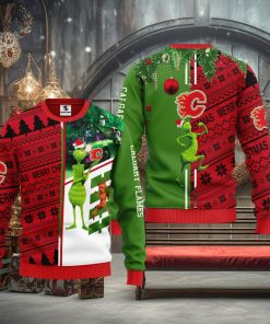 Calgary Flames Grinch & Scooby doo Christmas Ugly Sweater