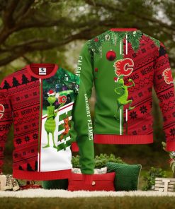 Calgary Flames Grinch & Scooby doo Christmas Ugly Sweater