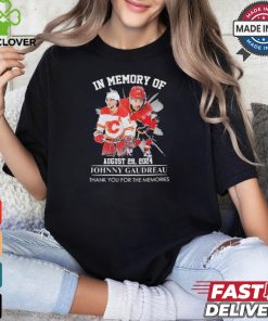 Calgary Flames In Memory Of Johnny Gaudreau August 29, 2024 Thank You For The Memories Signature Shirt
