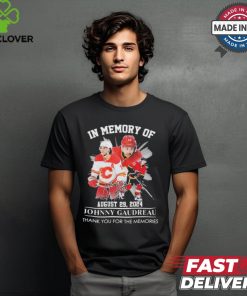Calgary Flames In Memory Of Johnny Gaudreau August 29, 2024 Thank You For The Memories Signature Shirt