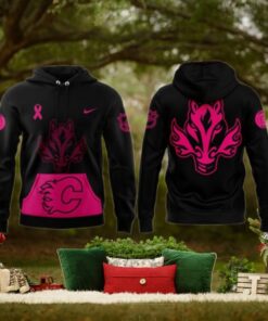 Calgary Flames NHL Crucial Catch Breast Cancer 2024 Hoodie