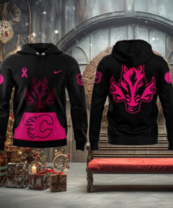 Calgary Flames NHL Crucial Catch Breast Cancer 2024 Hoodie