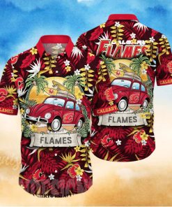 Calgary Flames NHL Flower Unisex Hawaiian Shirt