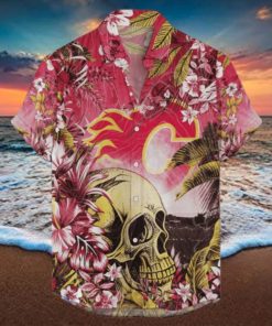 Calgary Flames NHL Hawaiian Shirt Tropical Skull Design For Men Women