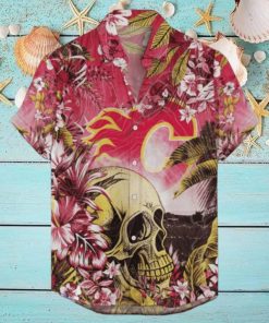 Calgary Flames NHL Hawaiian Shirt Tropical Skull Design For Men Women