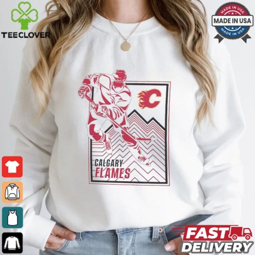 Calgary Flames Starter White Player Grid T Shirt