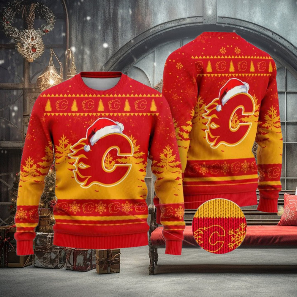 Calgary Flames Sweater Funny Christmas Gift and NHL Merch for Fans Calgary Flames Sweater Funny Christmas Gift and NHL Merch for Fans