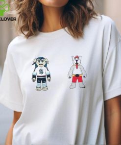 Calgary Flames VS Seattle Kraken NHL 2024 mascot cartoon hockey shirt