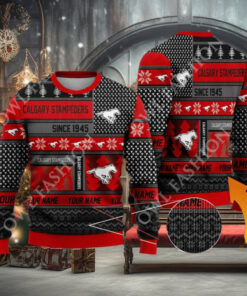 Calgary Stampeders since 1945 Custom name Red CFL Ugly Sweater