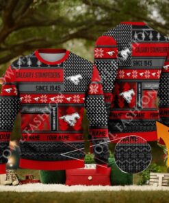 Calgary Stampeders since 1945 Custom name Red CFL Ugly Sweater