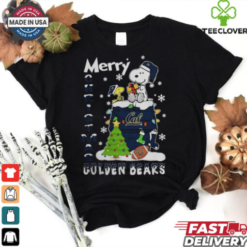 California Golden Bears Snoopy And Woodstock Merry Christmas Shirt