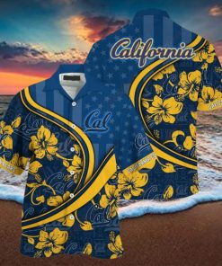 California Golden Bears US Flag Summer Aloha Shirt, NCAA Hawaiian