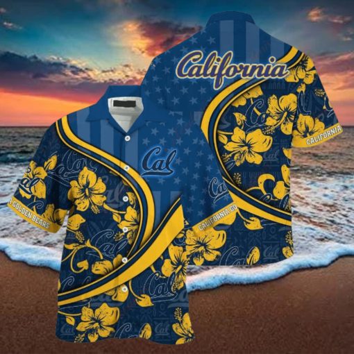 California Golden Bears US Flag Summer Aloha Shirt, NCAA Hawaiian