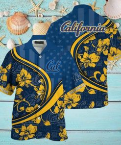 California Golden Bears US Flag Summer Aloha Shirt, NCAA Hawaiian