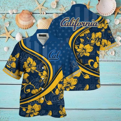 California Golden Bears US Flag Summer Aloha Shirt, NCAA Hawaiian