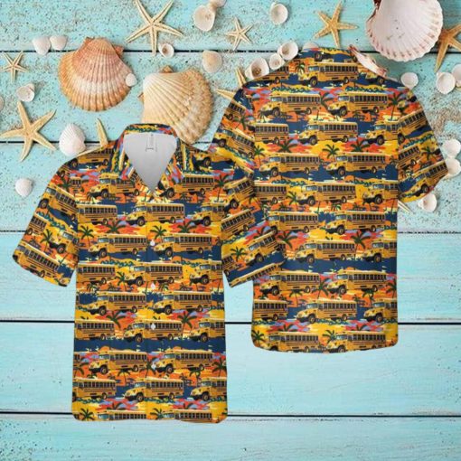 California Los Angeles Yellow School Bus Hawaiian Shirt Men And Women Gift Aloha Beach