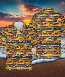 California Los Angeles Yellow School Bus Hawaiian Shirt Men And Women Gift Aloha Beach