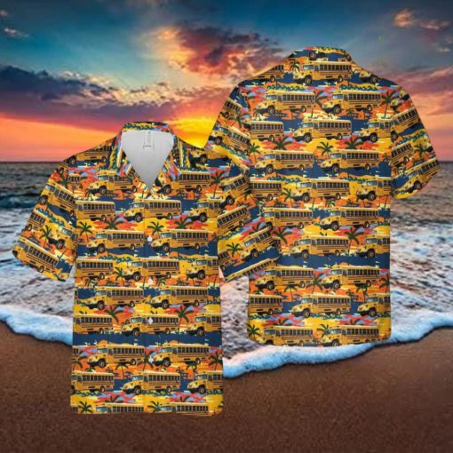 California Los Angeles Yellow School Bus Hawaiian Shirt Men And Women Gift Aloha Beach