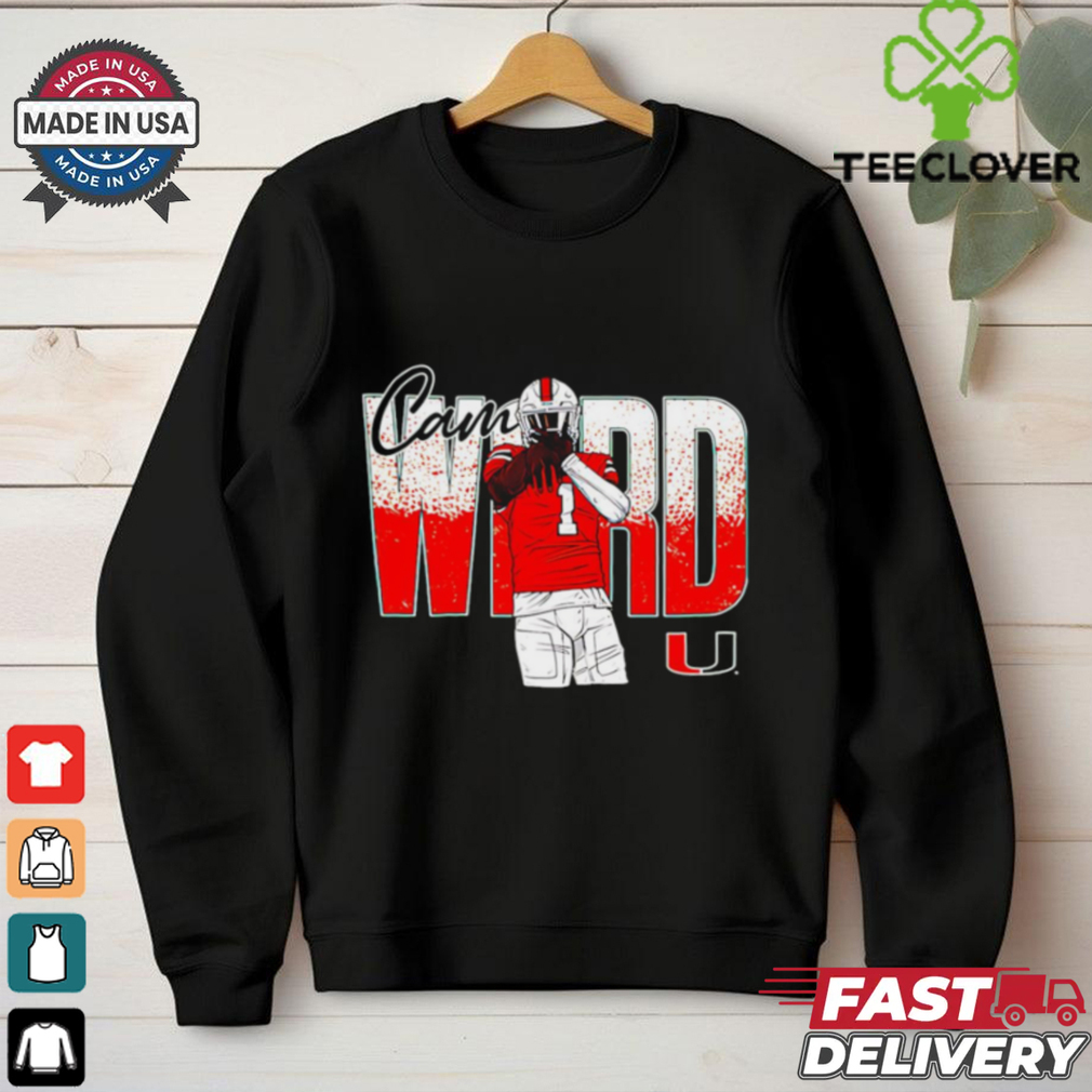 Cam Ward no 1 Miami Hurricanes cartoon signature shirt Cam Ward no 1 Miami Hurricanes cartoon signature shirt