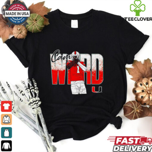 Cam Ward no 1 Miami Hurricanes cartoon signature shirt