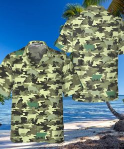 Camouflage Cow Hawaiian Shirt, Cow Shirt For Men & Women, Funny Cow Print Shirt